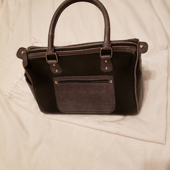 Vintage Jackie Smith Argentina Calf Skin Leather Bag Satchel Handbag Purse - Picture 10 of 16